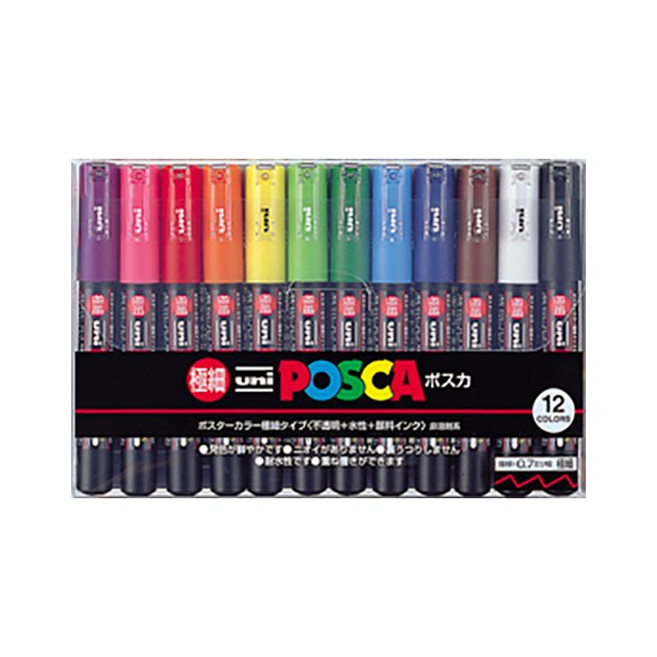 uni Mitsubishi Pencil aqueous pen Uni Posuka microfine PC1M 12 Color Set
