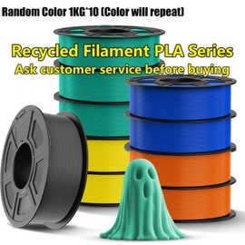 PLA/ PLA+/PLA META 1KG Standard Filament Neatly Wound 1.75mm ±0.02mm Accuracy Springtok for Easter day Mother‘s day gift print for fun:_Recycled filament Random Color 1KG*10Rolls 