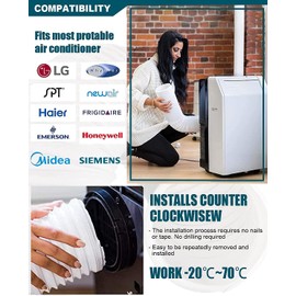 Topown 210 x 90 cm Door Seal for Mobile Air Conditioning Devices and Exhaust Tumble Dryer Door Seal Air Conditioner Easy Installation No Drilling Required