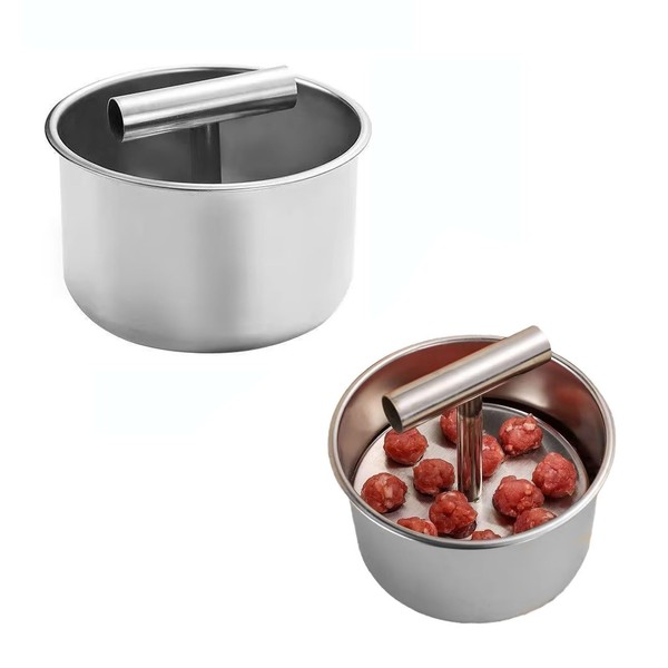 Stainless Steel Meatball Maker -Manual Press Tool for Uniform Balls,