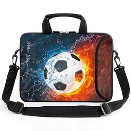 AMARY 17" Laptop Shoulder Bag Carrying Case Adjustable shoulder straps, comfortable handle, front pocket for storing mouse (Soccer)