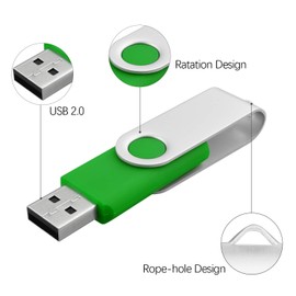 RAOYI 5 Pack 16GB USB Flash Drive USB 2.0 Memory Stick Swivel USB Stick 16G USB Drive Metal Cap Thumb Drive with LED Light USB Key for Data Storage (5 Mixed Colors: Black Red Blue Green Purple)