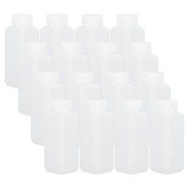 PATIKIL Reagent Bottles, 16 Pcs 120ml HDPE Narrow Mouth Square Sample Storage Container with Inner Ring Cover for Lab Water Reagent Liquids Solid Sample Storage Seal, Translucent White