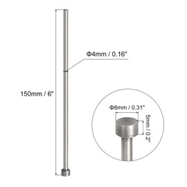 uxcell Straight Ejector Pins, 4mm (5/32") Dia. 65Mn Steel Round Tip Punch 150mm (6") Long for Mechanical Maintenance 5Pcs