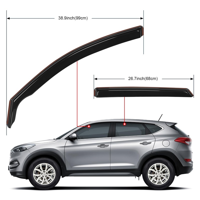 Nilight Window Rain Guards for Hyundai Tucson 2016 2017 2018