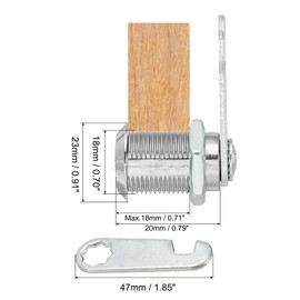 PATIKIL Cabinet Drawer Lock with Key 2 Pcs 1"(25mm) Key Zinc Alloy Security Lock Cylinder Cam Door Cupboard Home Mailbox Office Silver