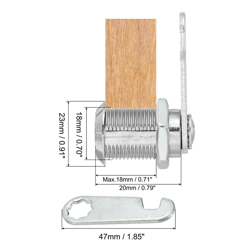 PATIKIL Cabinet Drawer Lock with Key 2 Pcs 1"(25mm) Key
