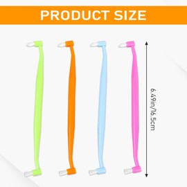 Psyqtsuary End Tuft Toothbrush, 4 PCS Orthodontic Toothbrush Gum Toothbrush Double-Ended Interspace Brush Proxy Brushes Dental Tools Soft Gap Small Head Toothbrush for Tooth Detail Cleaning