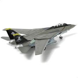 SEBUNAS F-14A Tomcat 1/100 Metal Airplane Model Kits with Stand VF-84 Jolly Rogers Diecast Alloy Fighter Model Jet Replica Pre-Build Military Aircraft Collection for Display or Gift