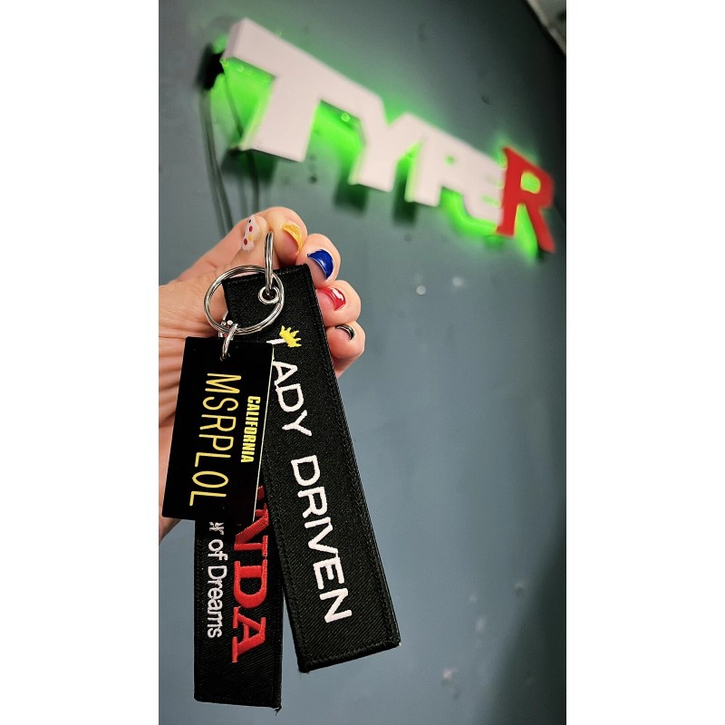 JET Lady Driven jet tag keychain