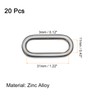 sourcing map 20 Pcs Metal Oval Ring, 3/4" Flat Oval