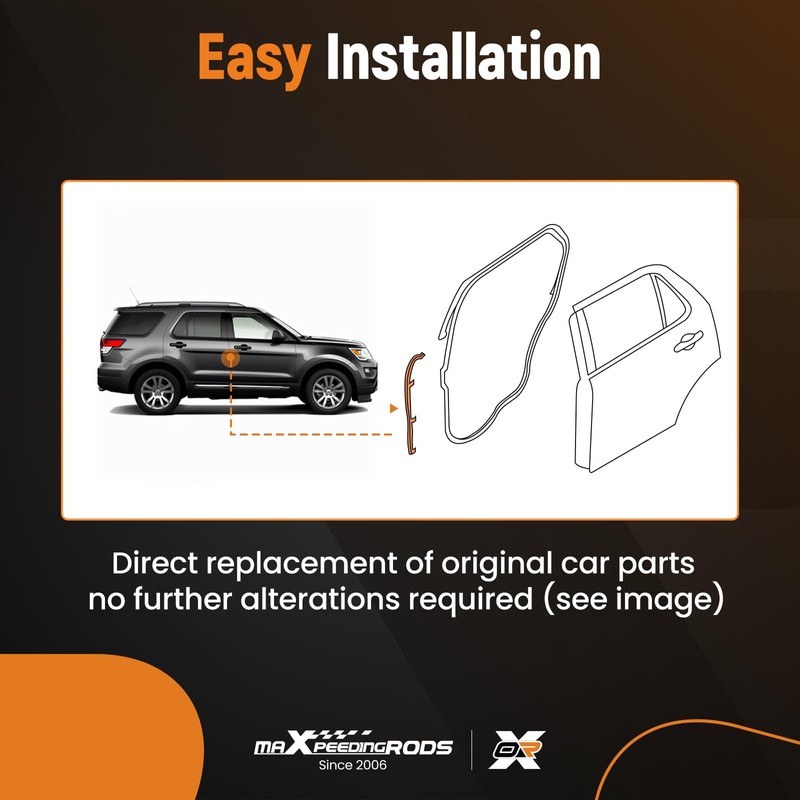 maXpeedingrods 2pcs Rear Door Weatherstrip Seal Left & Right for