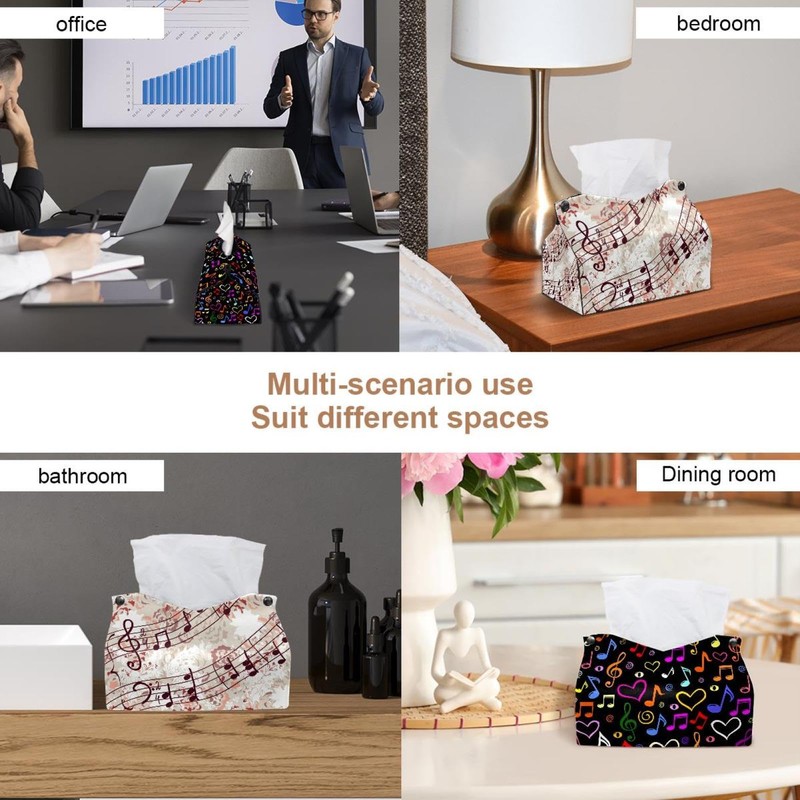 2 Pack Tissue Box Cover Holder, Musical with Melody and