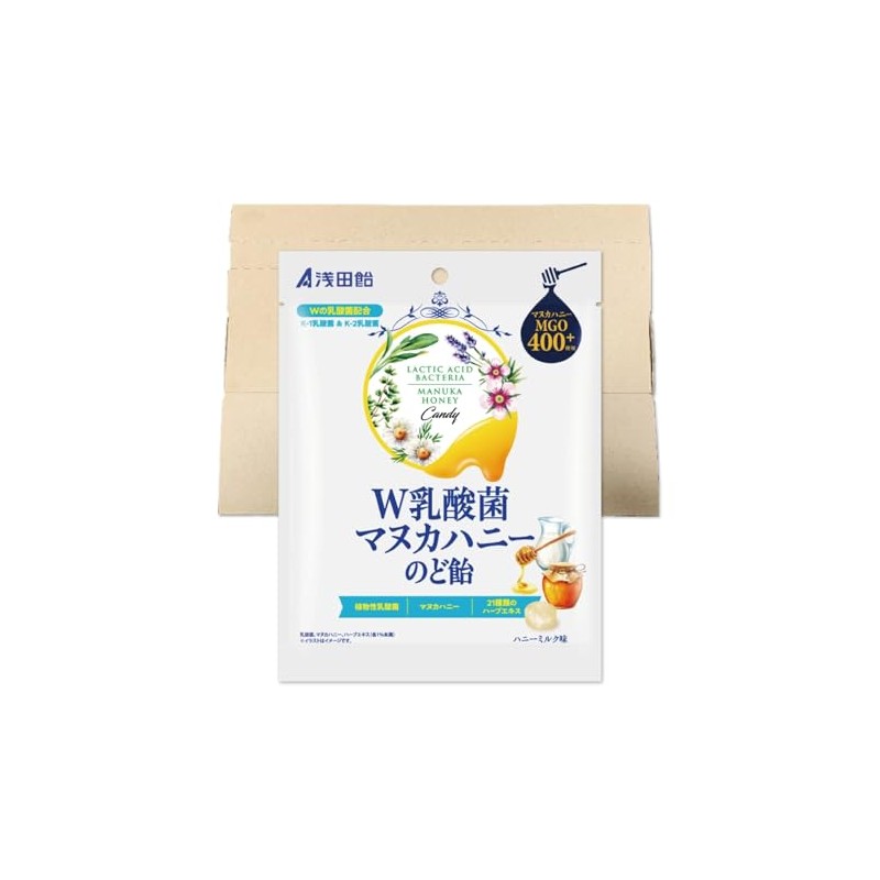 浅田飴 W乳酸菌マヌカハニーのど飴 60g PSJBOX のど飴