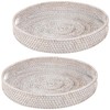 SENJEOK 2 PCS 11.8 x 2 Inch Rattan Serving Tray