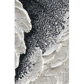 NANKAI Art 45x30 inch Hand Painted 3D Beach Wave Landscape Oil Painting Black and White Abstract Canvas Art Family Wall Decoration Painting