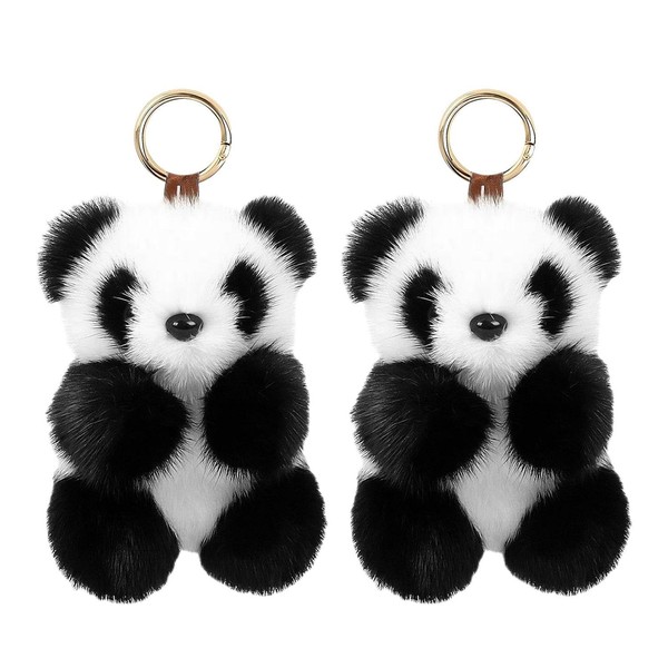 2 Pieces of Panda Pendants, Cute Plush Pendants, Bag Decoration