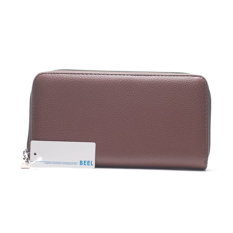 BEEL Men's Long Wallet, Round Zipper, Long Wallet, Coin Purse,