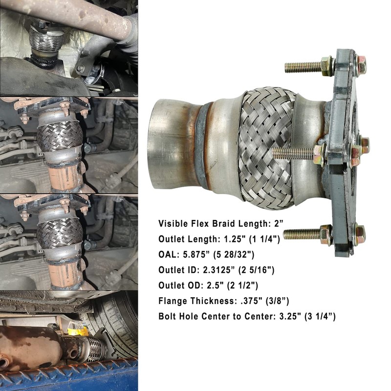 Flange Flex Coupling Exhaust Repair Pipe Compatible with Sebring Voyager