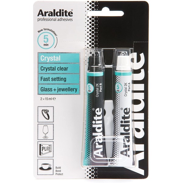 Araldite 2-Tubes Crystal Epoxy, 15 ml, ARA-400008