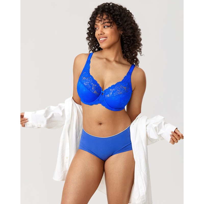 Delimira Women's Beauty Lace Non Padded Minimiser Full Figure Underwire