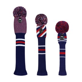 Scott Edward Knit Golf Head Covers for Woods Set of 3 Fits Well Driver(460cc) Fairway Wood and Hybrid(UT) The Perfect Change for Golf Bag