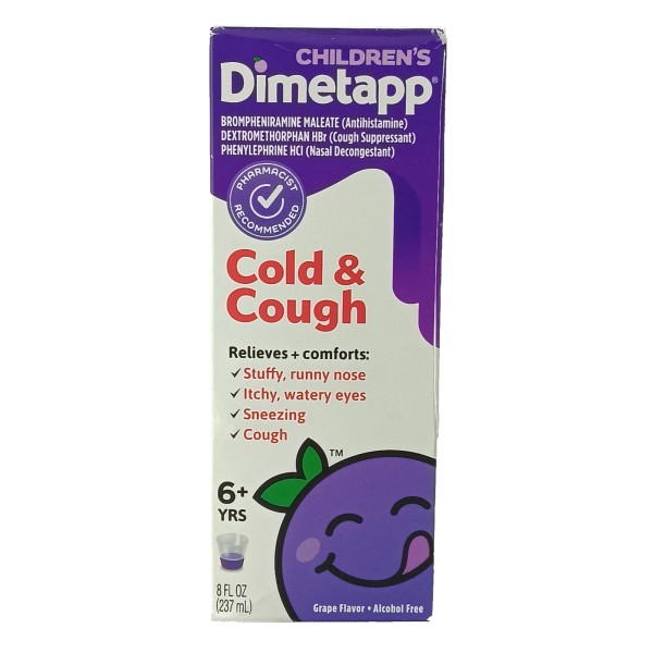Dimetapp Childrens Dimetapp Cold & Cough Medicine Grape Flavor -