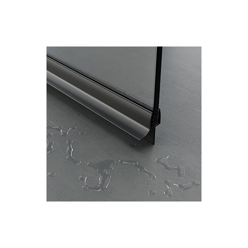 BAUHANDEL24-80 cm Shower Seal Black for Glass Thickness 6 mm