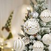 SVNVIOZ White Gold Christmas Baubles Decorations, 16Pcs 8cm Christmas Tree