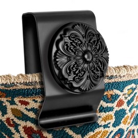 Tapestry Wall Hanging Clamps 4 Pack 1.2x2.0 Textile Art Decoration Hangers Metal Clips for Hanging Rugs Carpet Display(Black)