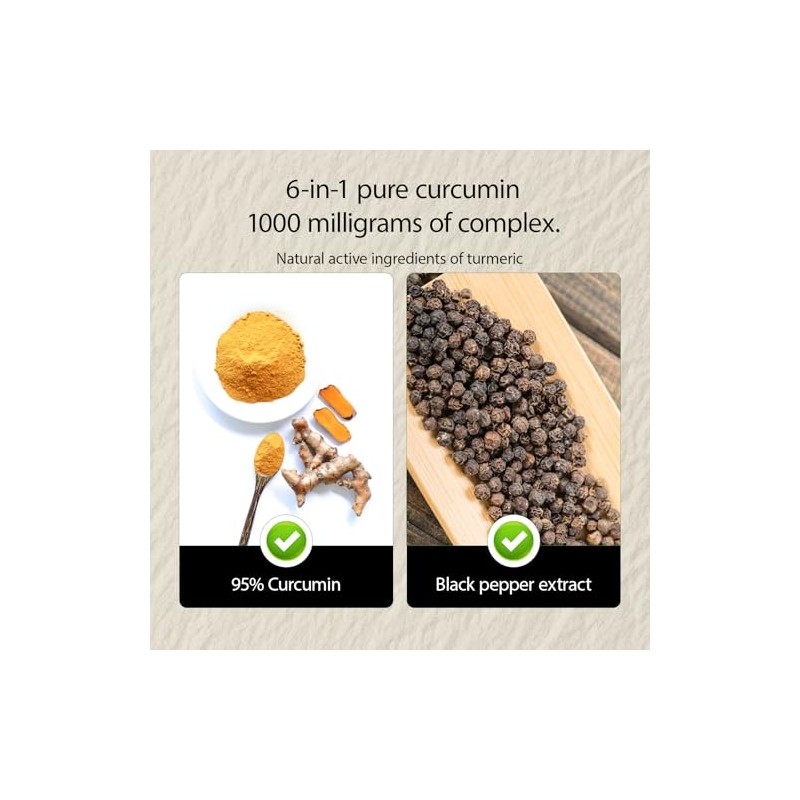 NIVELLE Turmeric Curcumin | Pure Turmeric Curcumin Supplement 1000mg |