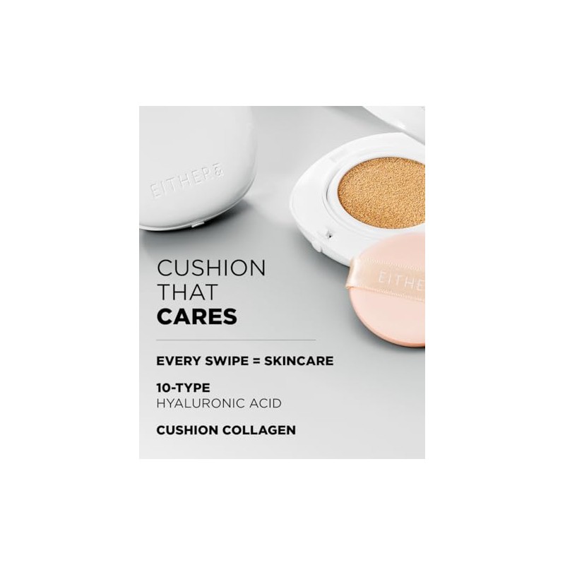 Either Base Maquillaje Glow Pixel Cushion Fórmula Cuidado Piel Efecto