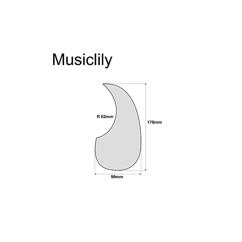 Musiclily D28スタイルの アコースティックギター用ピックガード、ブラックパール