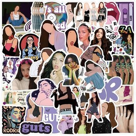 Olivia Rodrigo Stickers Pack 50 PCS | Cute Vinyl Decals for Adults, Teens, Car, Laptop, Water Bottles