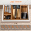 Piklohas Carbonized Bamboo Kitchen Silverwar Drawer Organizer,14.2 inch Length Natural