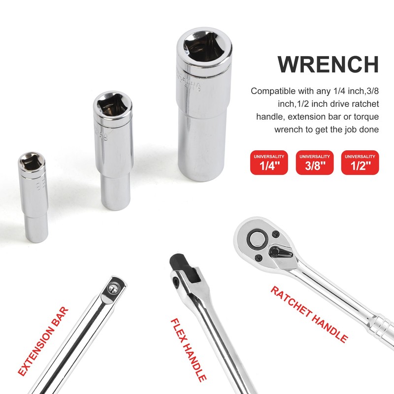 60pcs Extra Long Socket Bits and Deep Socket Set, S2