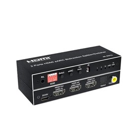 2 4 Port Bi Direction HDMI Audio Extractor Switch 4K 60Hz HDMI Toslink SPDIF COAXIAL 5.1CH HDMI Audio Switcher Splitter(2 Port,AU Plug)
