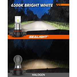 SEALIGHT 5201/5202 LED Fog Light Bulbs, Real 1:1 100% Successful Installation, 6500K Cool White Fog Light Bulb, PS24W/PS19W LED Fog Lights For Cars,Trucks,SUV, 3 Mins Plug-N-Play, Pack of 2