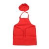 3 Set Kids Apron and Chef Hat Red Black White