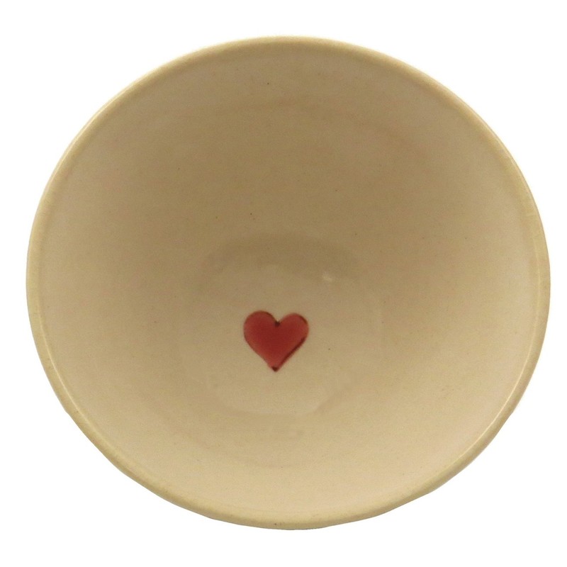 Sensitsu Kobo 52026 Zuko Kiln Polka Dot Heart Rice Bowl,