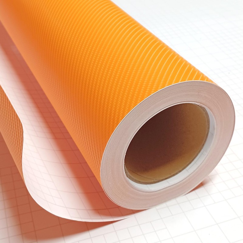 DIYAH 4D Orange Carbon Fiber Vinyl Wrap Sticker with Air