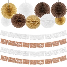 QTRQTR 4 Pack Cielito Lindo Party Decor 39Ft Papel Picado Mexicano Banner