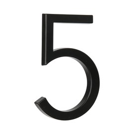 HASWARE 5 Inch Floating House Number for Outside, Zinc Alloy Modern Outdoor Address Sign for Yard Street and Mailbox, Address Numbers and Letters for House (5, Black)
