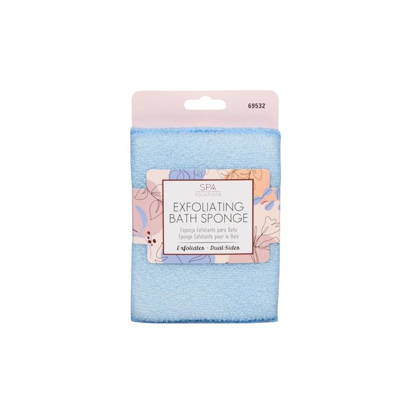 CALA - esponja de baño exfoliante, rectangular (color azul)