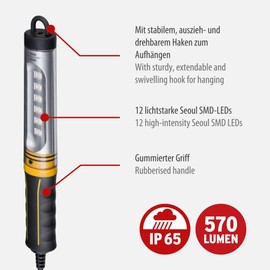 Brennenstuhl LED Work Light WL 550 (570lm, IP65, 6500K, 12x SMD LEDs, LED Work Light with 5 m Cable)