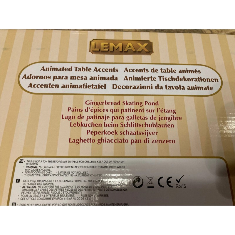 Lemax Gingerbread Skating Pond -Animated Holiday Village/Train/Carnival Accent