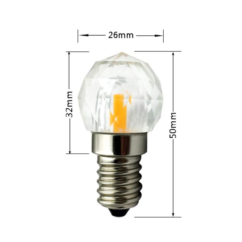 2W E12 Mini Globe Crystal LED Light Bulb Dimmable COB