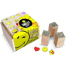 Multiprint Box mit 16 Mini Stempel für Kinder Smiley World, 100% Made in Italy, Stempelset für Kinder, in Holz und Naturkautschuk, Ungiftige Waschbare Tinte, Geschenkidee, art. 47887