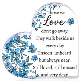 GANGBARU Forget Me Not Memorial Bereavement Gifts Acrylic Heart Shaped Condolence Funeral Sympathy Table Centerpieces for Loss of Loved One Remembrance Decor