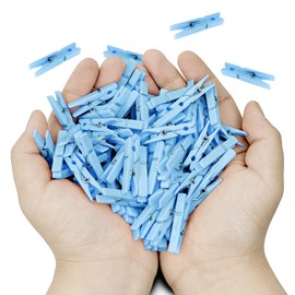 20 PCS 1.32 Inch Blue Clothes Pin Mini Clothespins Plastic Clothespins Pins Plastic Clothespins for Clothing Hanging Closepins Photos Pictures Decoration Clip Decorative Crafts Pegs (20, Blue)